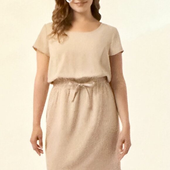 New 32 Degrees Cool Midi Twill Dress Sz XXL Cinched Waist Adjustable Drawstring - Picture 2 of 12